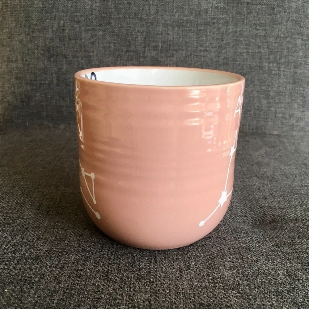 Aries Zodiac Star Constellation Mug Pink White 16 oz
